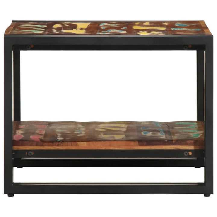sofabord 50x50x38 cm massivt genbrugstræ flerfarvet