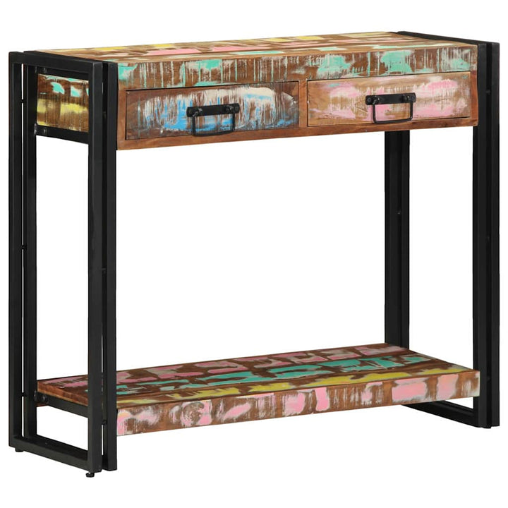 Konsolbord Flerfarvet 90 x 33 x 75 cm Solid genbrugs træ