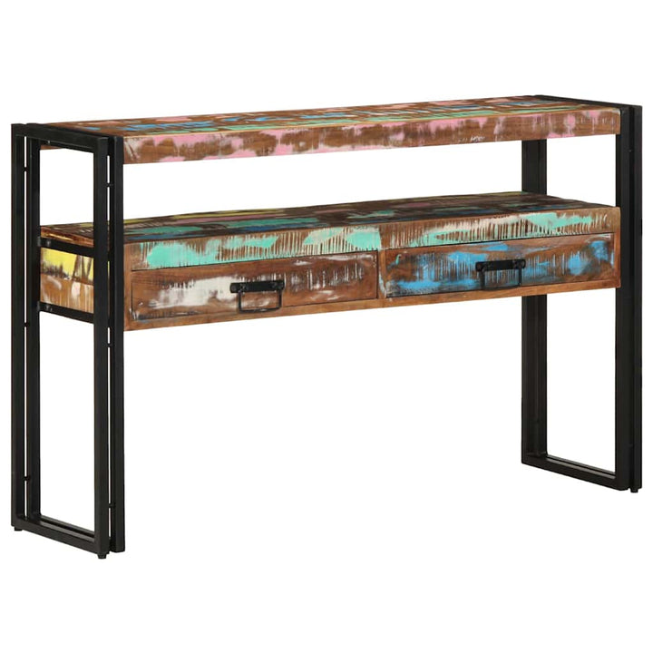 Konsolbord Flerfarvet 120 x 33 x 75 cm Solid genbrugs træ