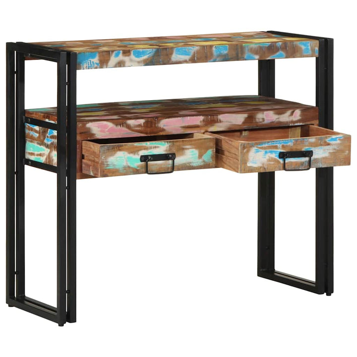 Konsolbord Flerfarvet 90 x 33 x 75 cm Solid genbrugs træ