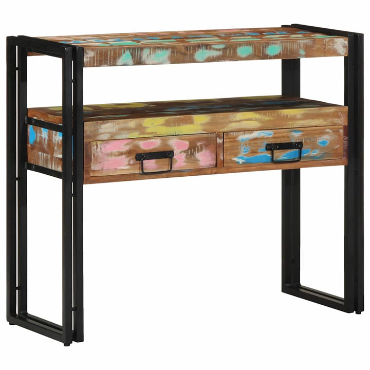 Konsolbord Flerfarvet 90 x 33 x 75 cm Solid genbrugs træ