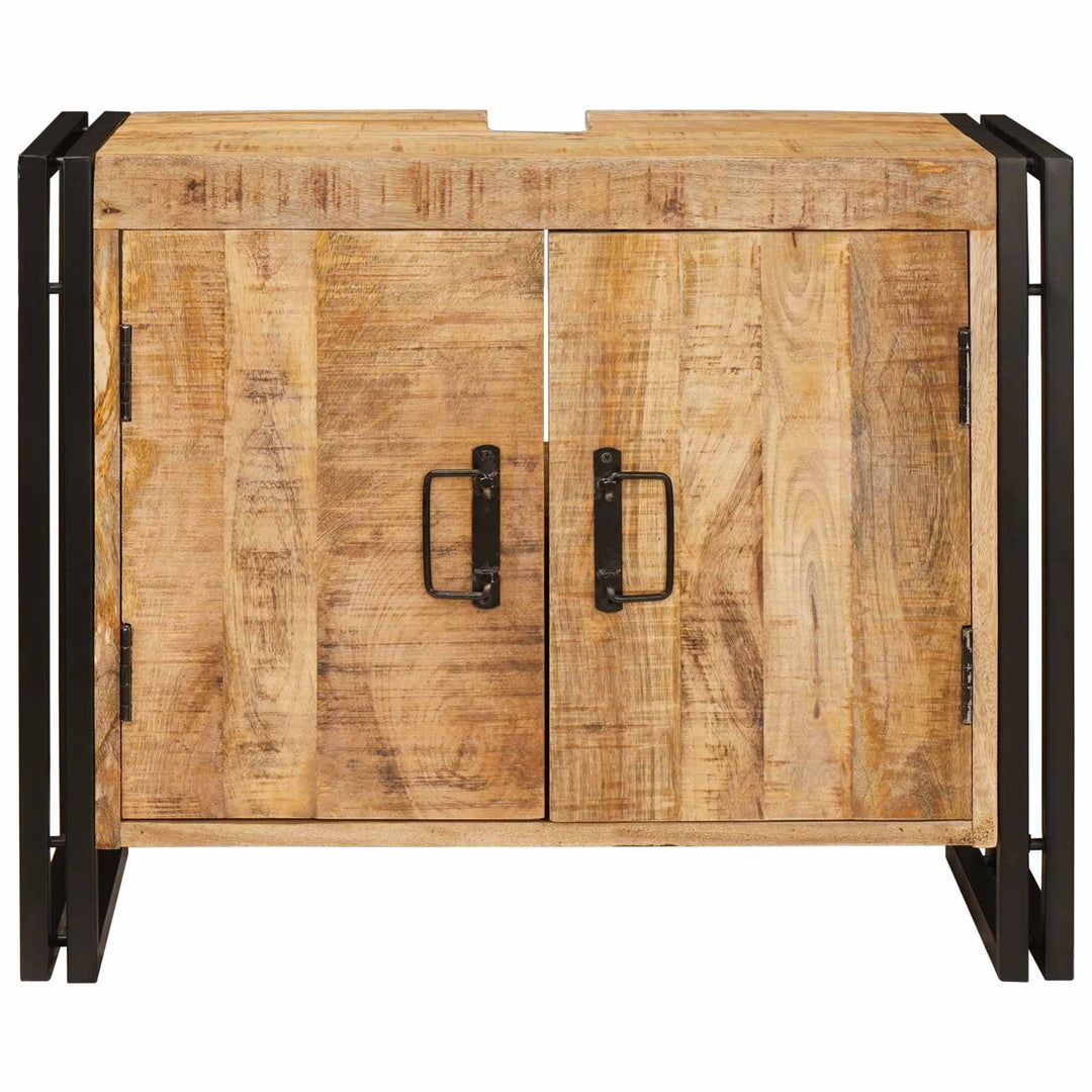 Vaskeskab med hylde Brun 71 x 33 x 58 cm Massivt mangotræ