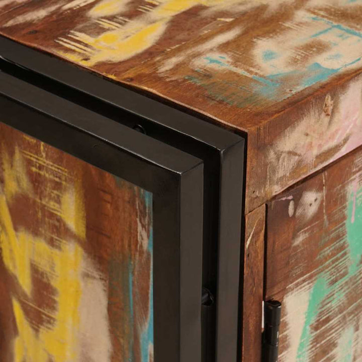 Vaskeskab med dør Flerfarvet 71 x 33 x 58 cm Solid genbrugs træ