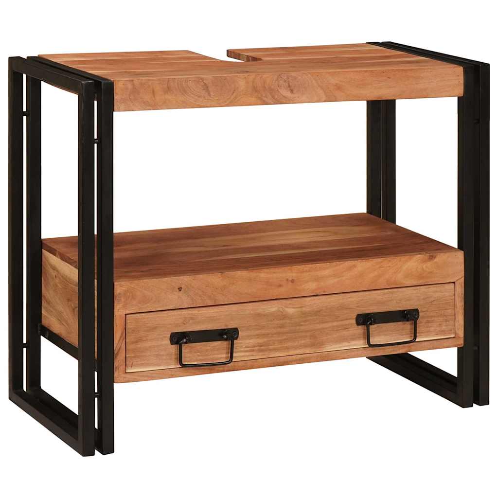 Make-upbord skab Brun 71 x 33 x 58 cm Massivt Akacietræ
