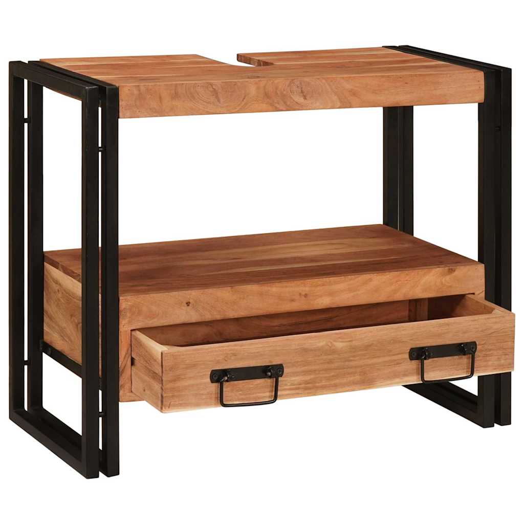 Make-upbord skab Brun 71 x 33 x 58 cm Massivt Akacietræ