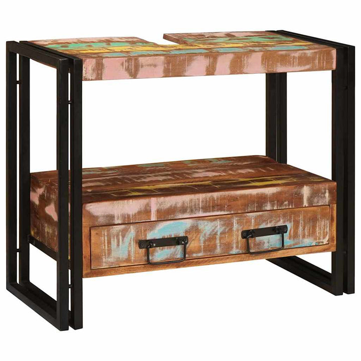 Make-upbord skab Flerfarvet 71 x 33 x 58 cm Solid genbrugs træ