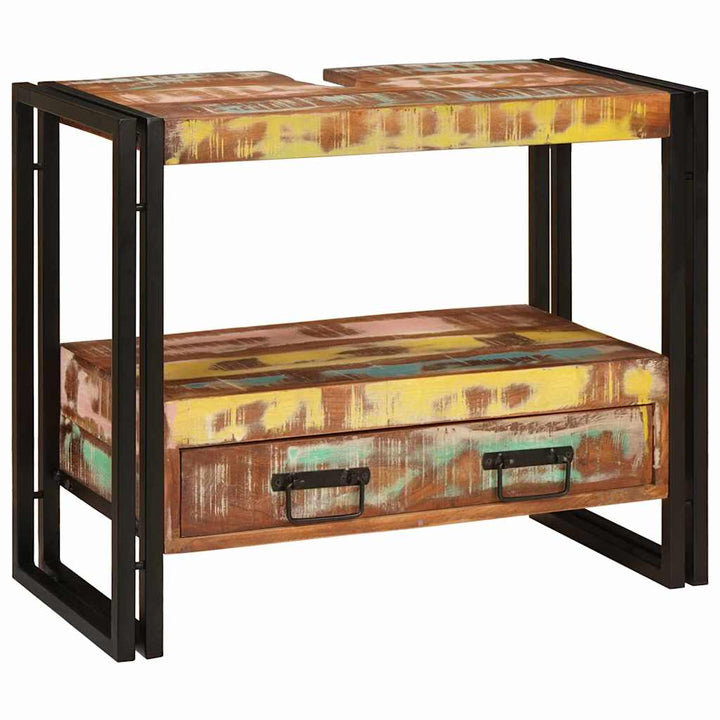 Make-upbord skab Flerfarvet 71 x 33 x 58 cm Solid genbrugs træ