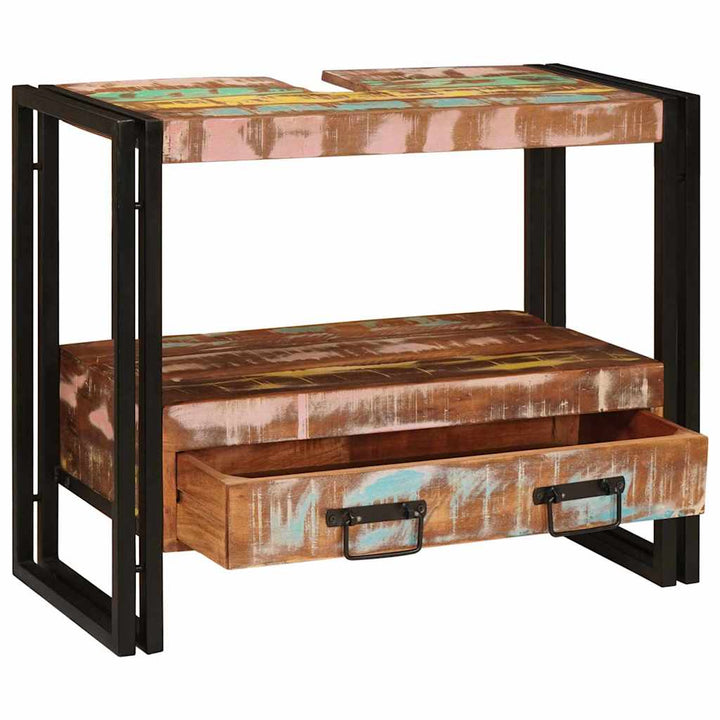 Make-upbord skab Flerfarvet 71 x 33 x 58 cm Solid genbrugs træ