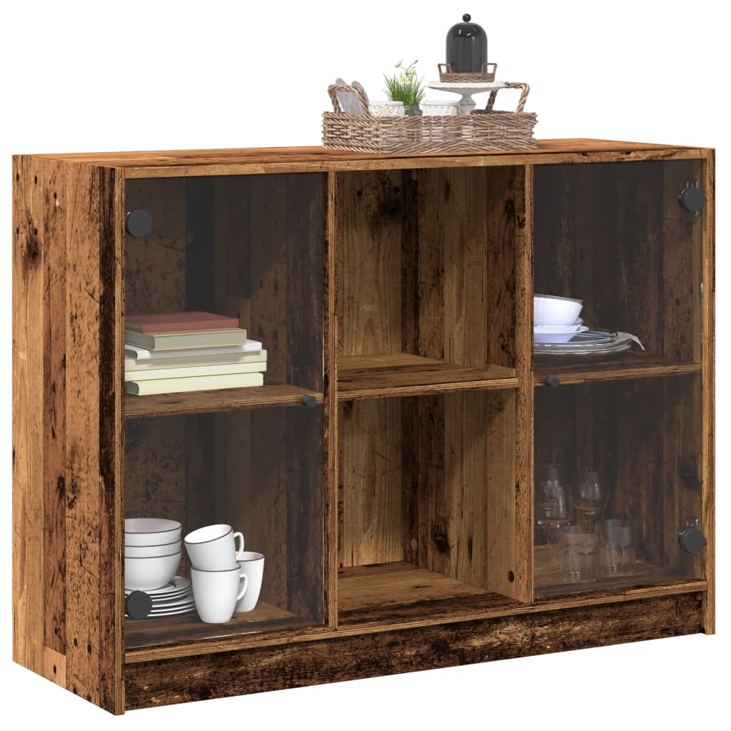 skænk 102x37x75,5 cm konstrueret træ antikt trælook
