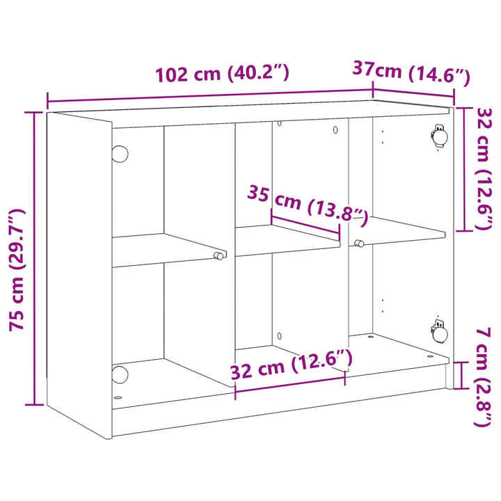 skænk 102x37x75,5 cm konstrueret træ antikt trælook