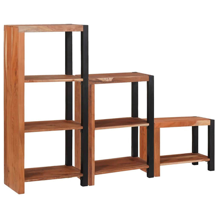 Bogreol 3 pcs Brun 50 x 30 x 110 cm Massivt Akacietræ