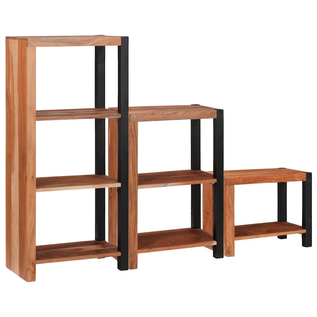 Bogreol 3 pcs Brun 50 x 30 x 110 cm Massivt Akacietræ