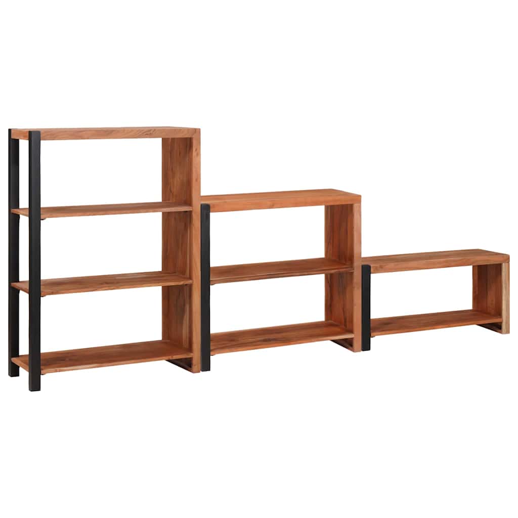 Bogreol 3 pcs Brun 80 x 30 x 110 cm Massivt Akacietræ