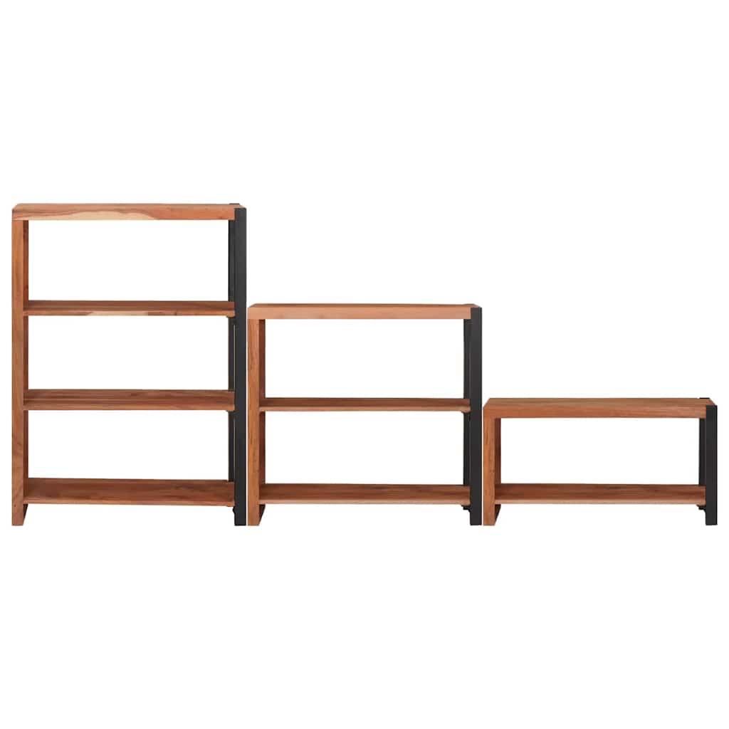 Bogreol 3 pcs Brun 80 x 30 x 110 cm Massivt Akacietræ