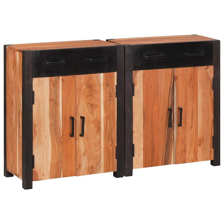 Sideboard 2 pcs Brun 110 x 30 x 75 cm Massivt Akacietræ