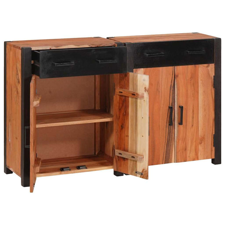 Sideboard 2 pcs Brun 110 x 30 x 75 cm Massivt Akacietræ