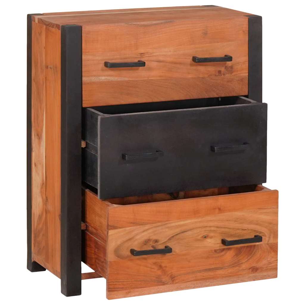 Sideboard 3 pcs Brun 165 x 30 x 75 cm Massivt Akacietræ