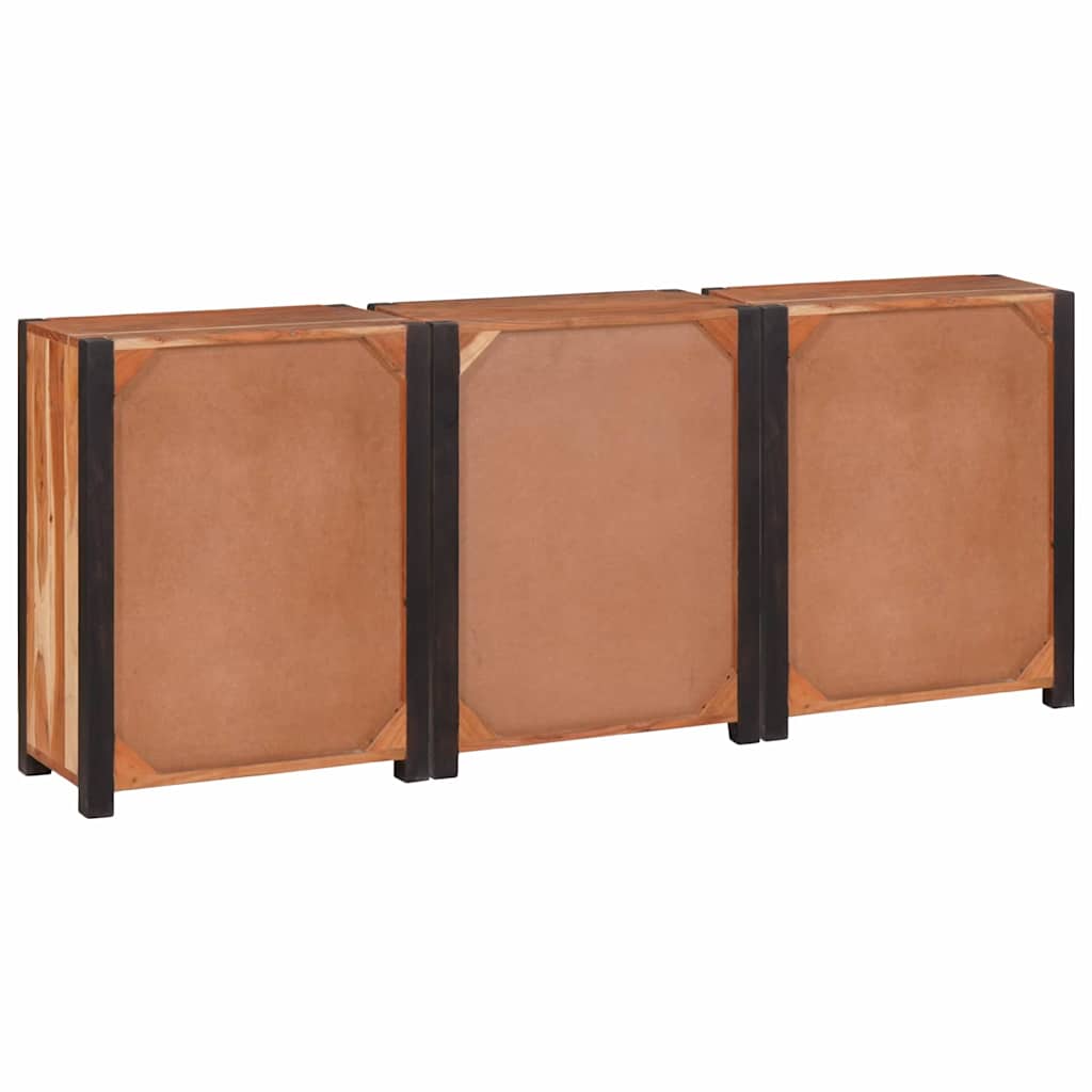 Sideboard 3 pcs Brun 165 x 30 x 75 cm Massivt Akacietræ