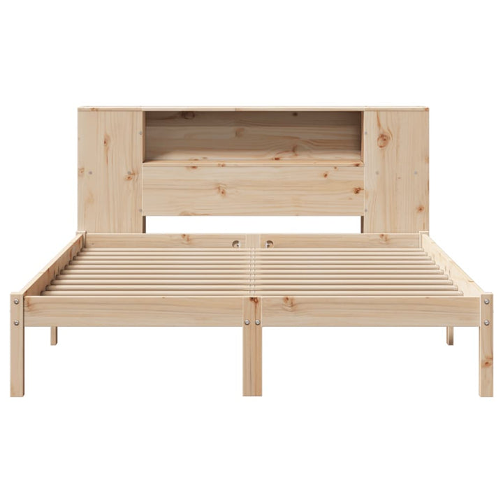 seng med reol uden madras 135x190 cm massivt fyrretræ