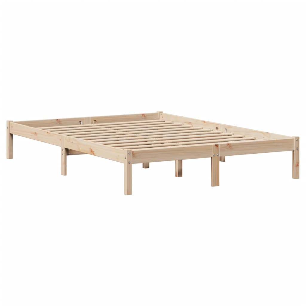 seng med reol uden madras 135x190 cm massivt fyrretræ