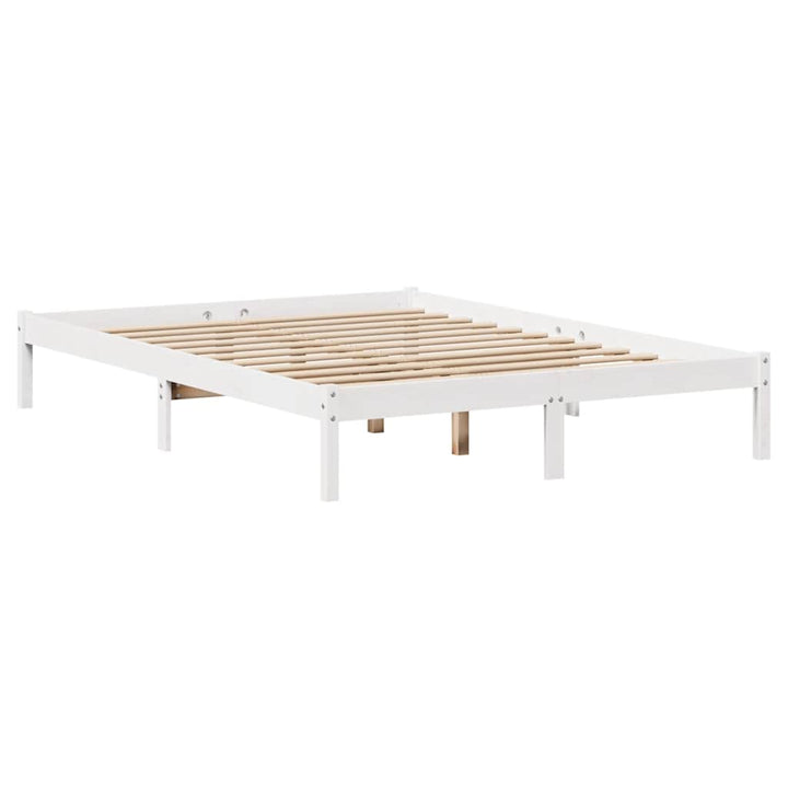 seng med reol uden madras 140x200 cm massivt fyrretræ hvid