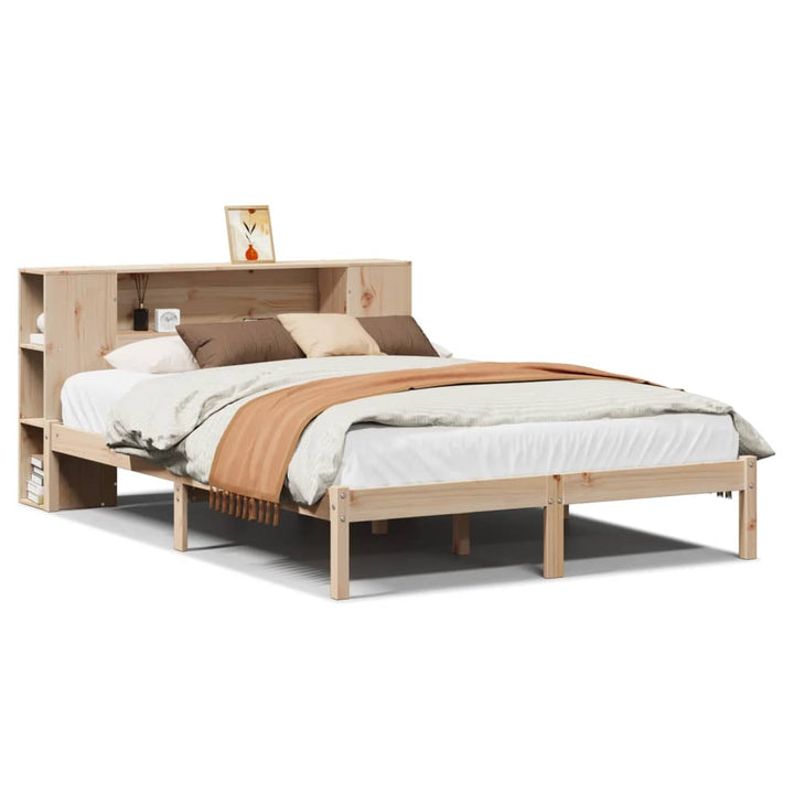 seng med reol uden madras 160x200 cm massivt fyrretræ