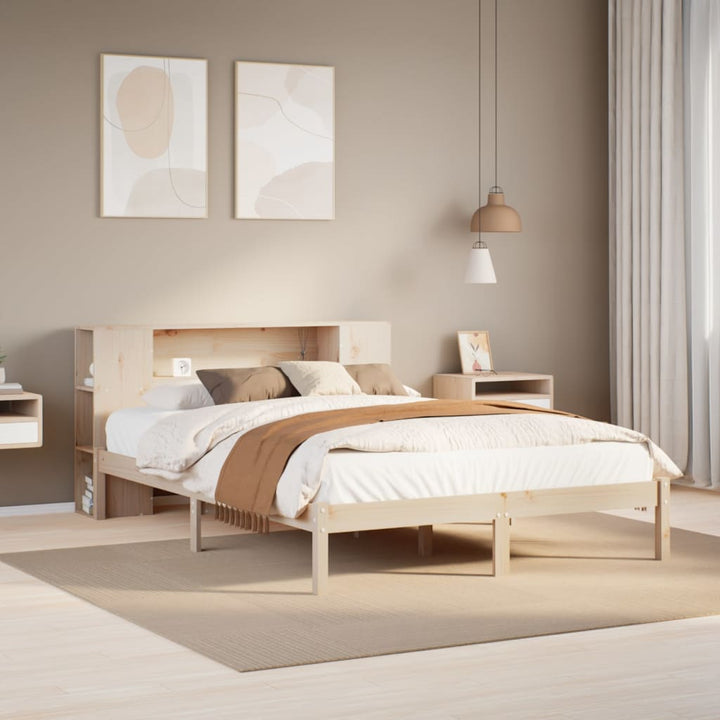 seng med reol uden madras 160x200 cm massivt fyrretræ