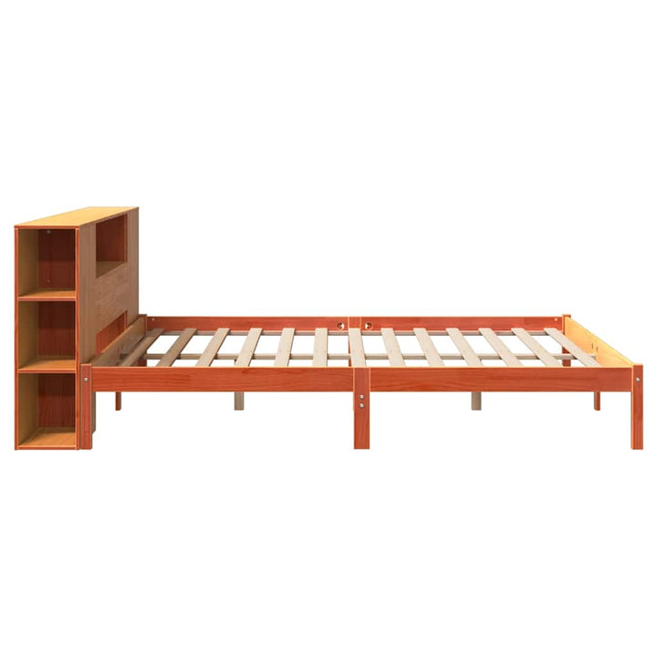 seng med reol uden madras 200x200cm massivt fyrretræ gyldenbrun