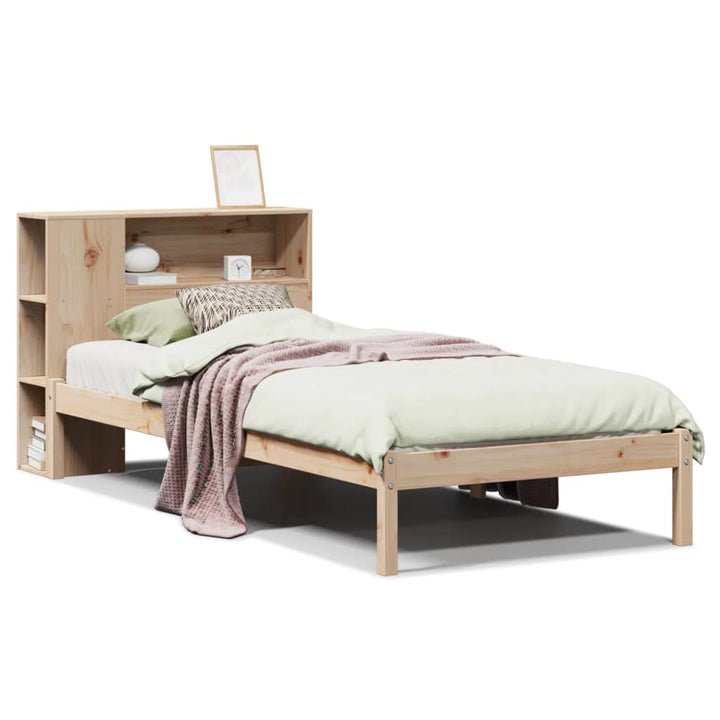 seng med reol uden madras 75x190 cm massivt fyrretræ