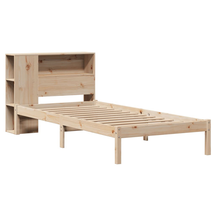 seng med reol uden madras 75x190 cm massivt fyrretræ