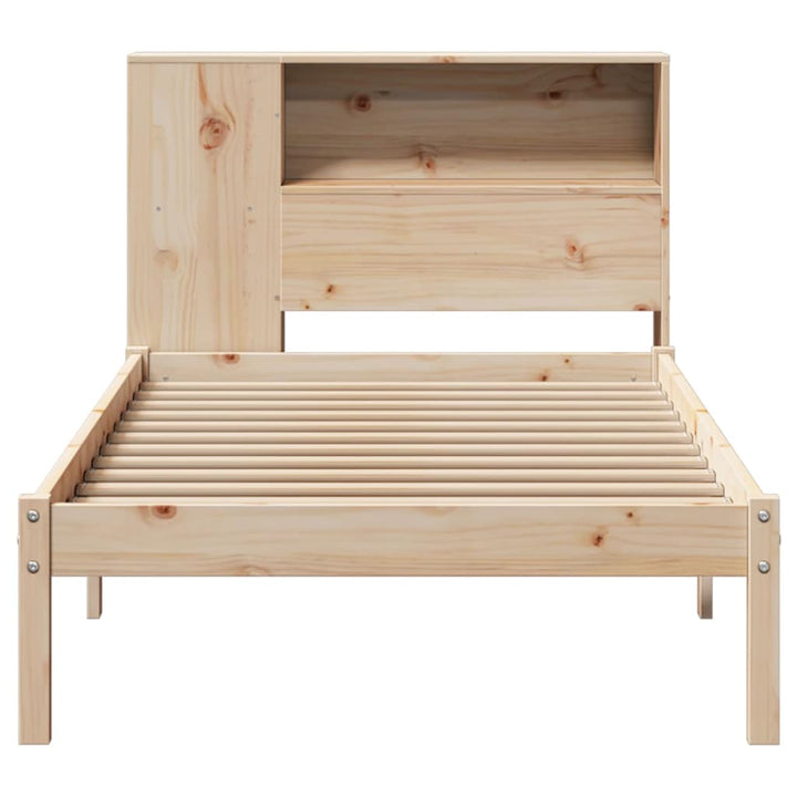 seng med reol uden madras 75x190 cm massivt fyrretræ