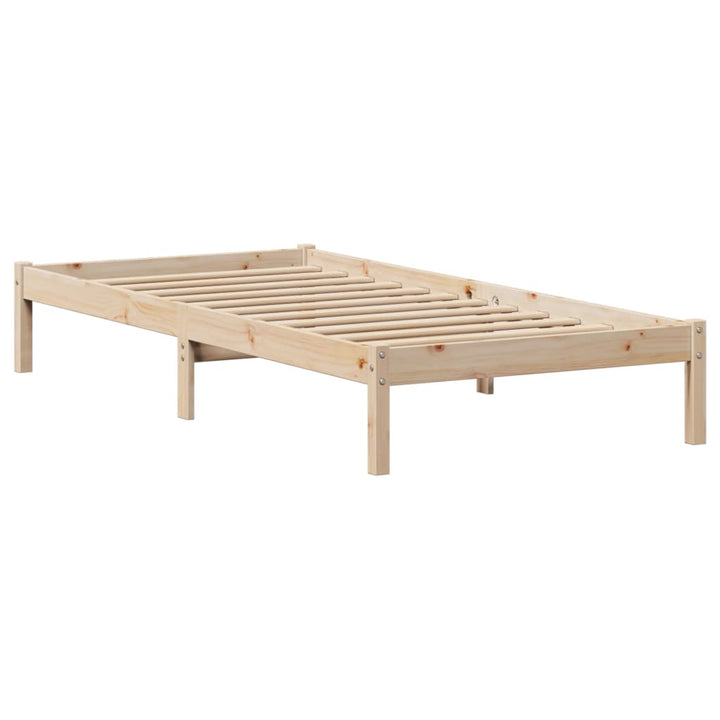 seng med reol uden madras 75x190 cm massivt fyrretræ