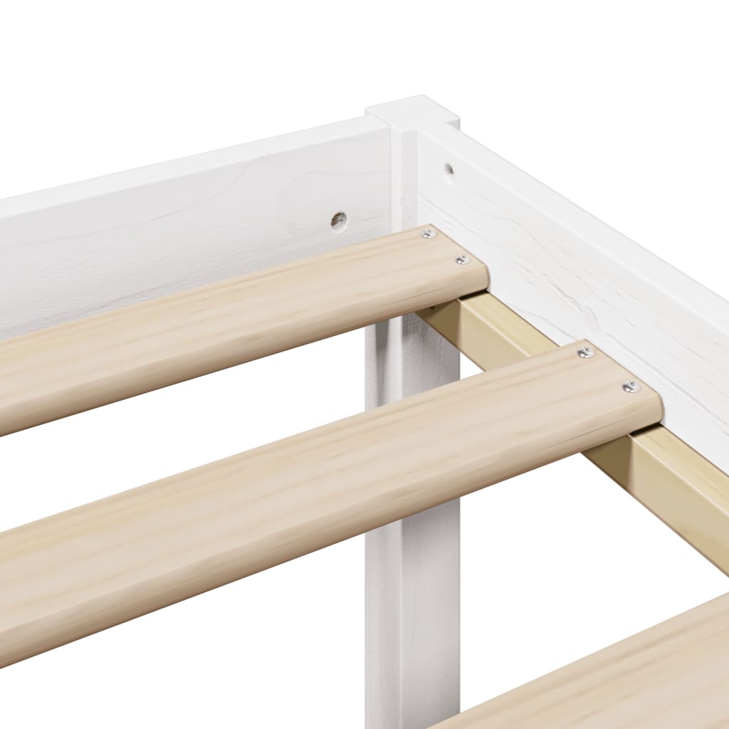 seng med reol uden madras 120x190 cm massivt fyrretræ hvid