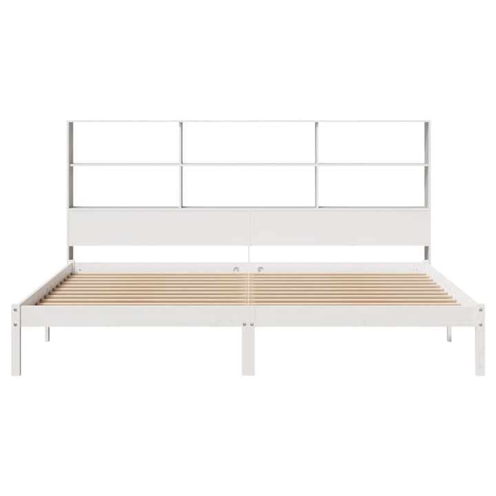 seng med reol uden madras 180x200 cm massivt fyrretræ hvid