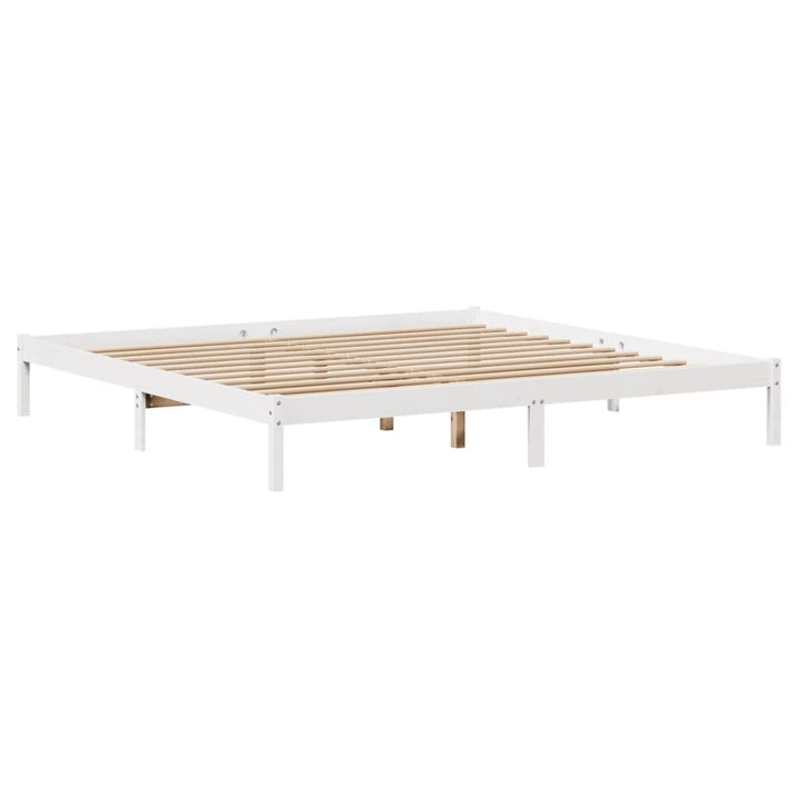 seng med reol uden madras 180x200 cm massivt fyrretræ hvid