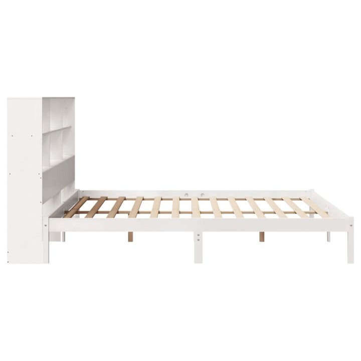 seng med reol uden madras 180x200 cm massivt fyrretræ hvid