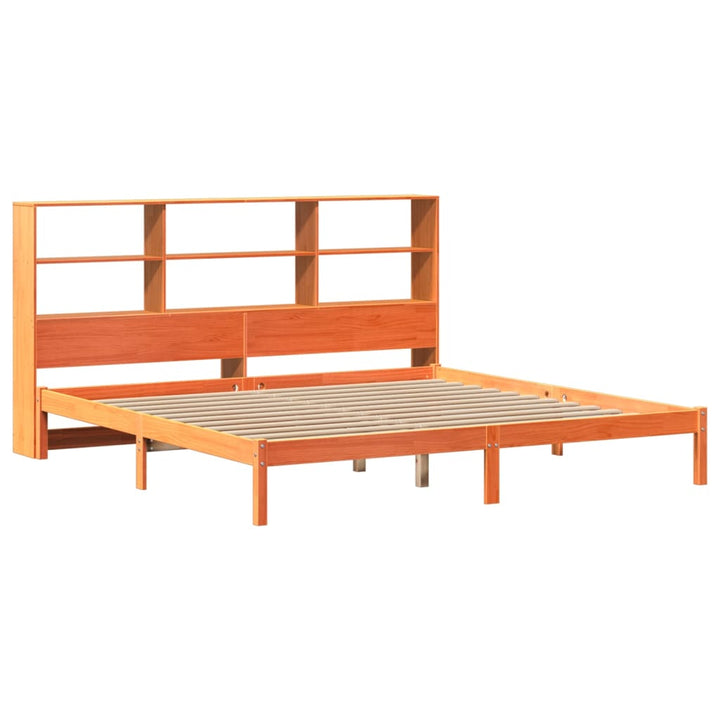 seng med reol uden madras 200x200cm massivt fyrretræ gyldenbrun