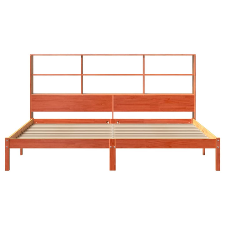 seng med reol uden madras 200x200cm massivt fyrretræ gyldenbrun