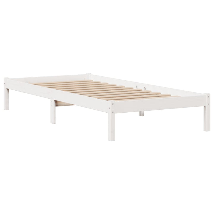 seng med reol uden madras 75x190 cm massivt fyrretræ hvid