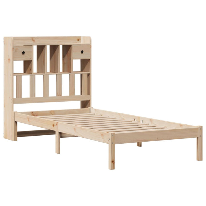 seng med reol uden madras 90x190 cm massivt fyrretræ