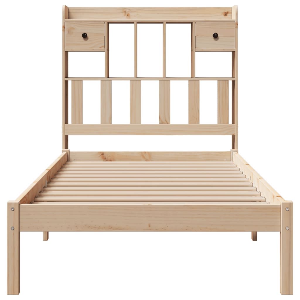 seng med reol uden madras 90x190 cm massivt fyrretræ
