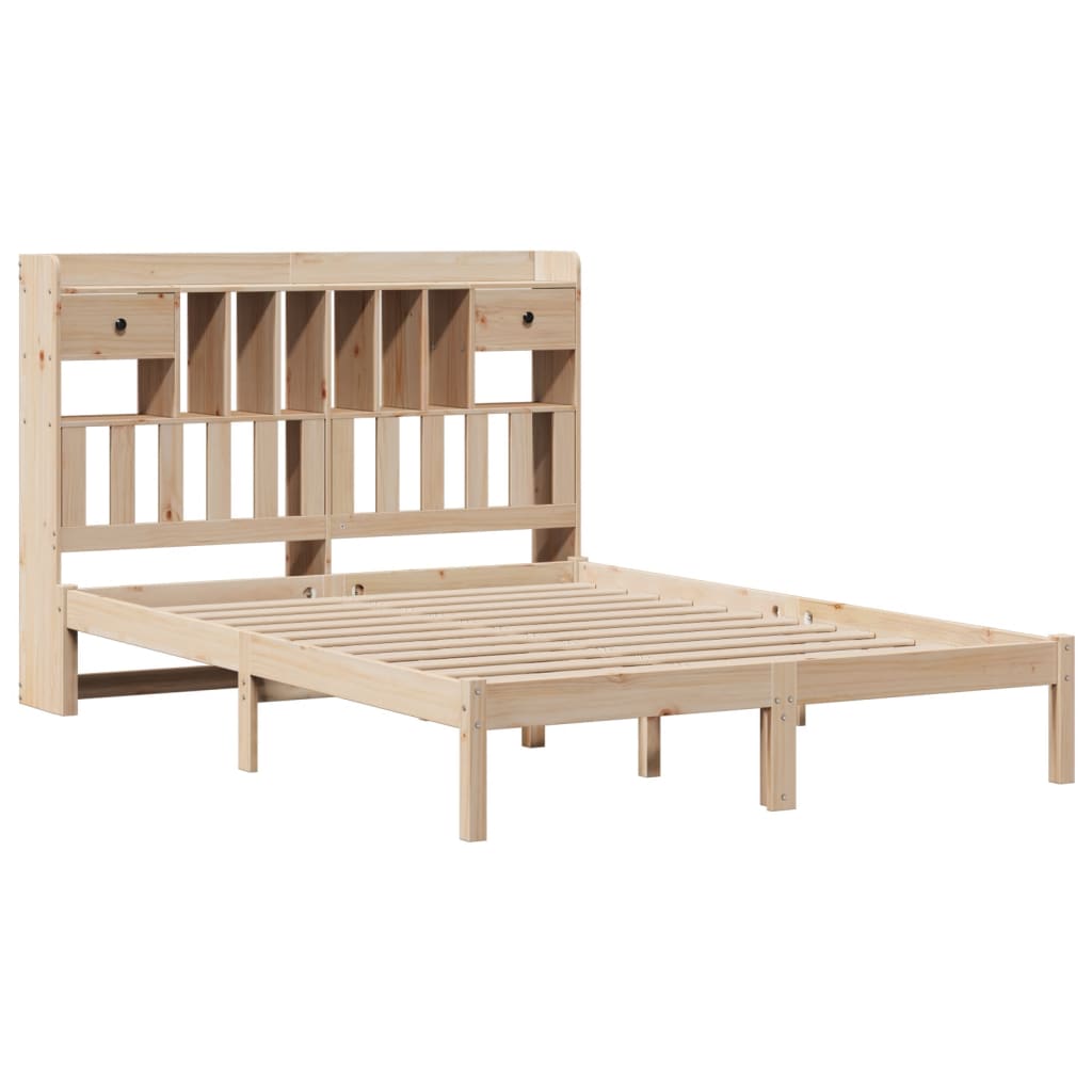 seng med reol uden madras 140x190 cm massivt fyrretræ
