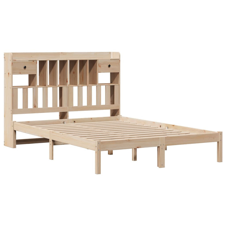 seng med reol uden madras 140x190 cm massivt fyrretræ
