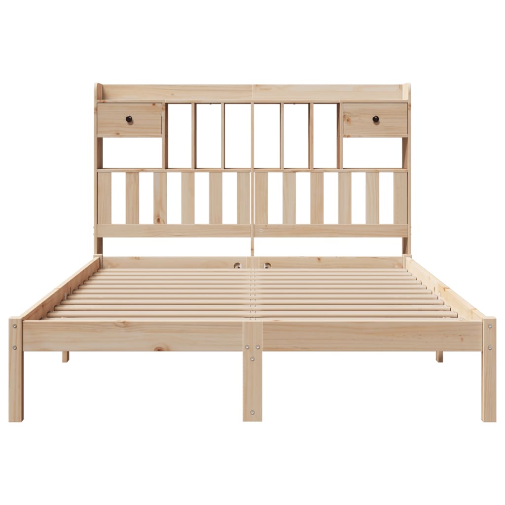 seng med reol uden madras 140x190 cm massivt fyrretræ