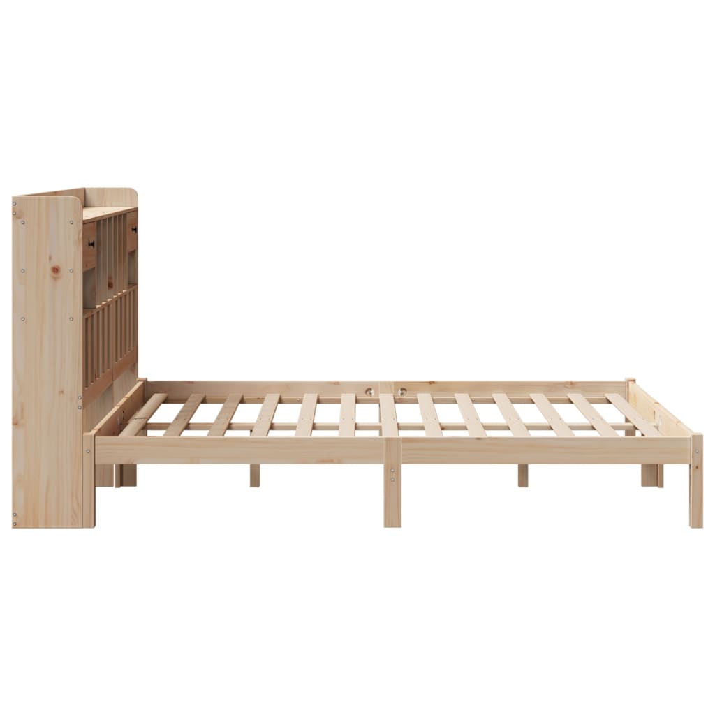 seng med reol uden madras 140x190 cm massivt fyrretræ