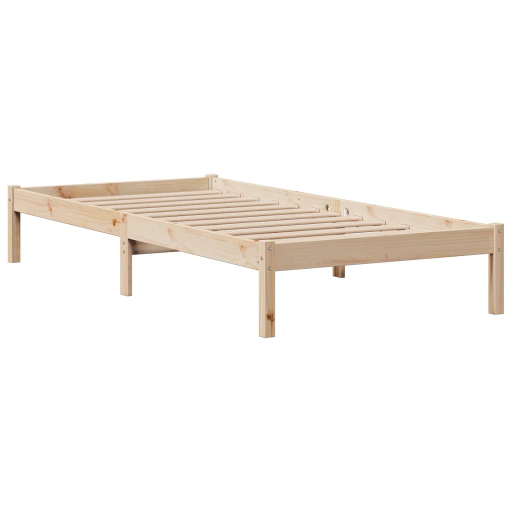 seng med reol uden madras 90x200 cm massivt fyrretræ