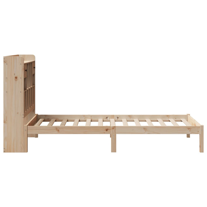 seng med reol uden madras 90x200 cm massivt fyrretræ