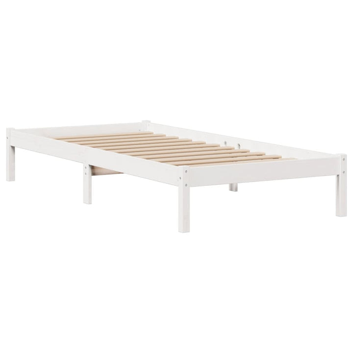 seng med reol uden madras 90x200 cm massivt fyrretræ hvid