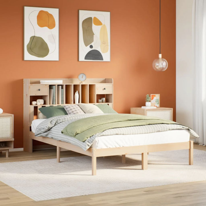 seng med reol uden madras 140x200 cm massivt fyrretræ