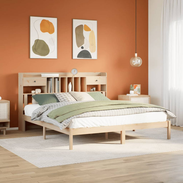 seng med reol uden madras 180x200 cm massivt fyrretræ
